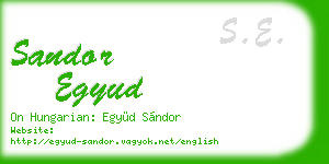 sandor egyud business card